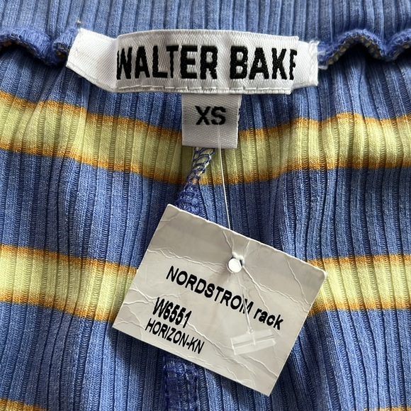 NWT WALTER BAKER Monroe Stripped Knit Ribbed Skirt Elastic Waistband Size XS - Picture 11 of 12